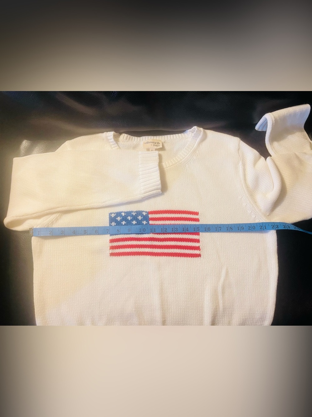 Ellesworth +Ivey Allways USA Flag Crew Neck Sweater - White - Picture 7 of 8